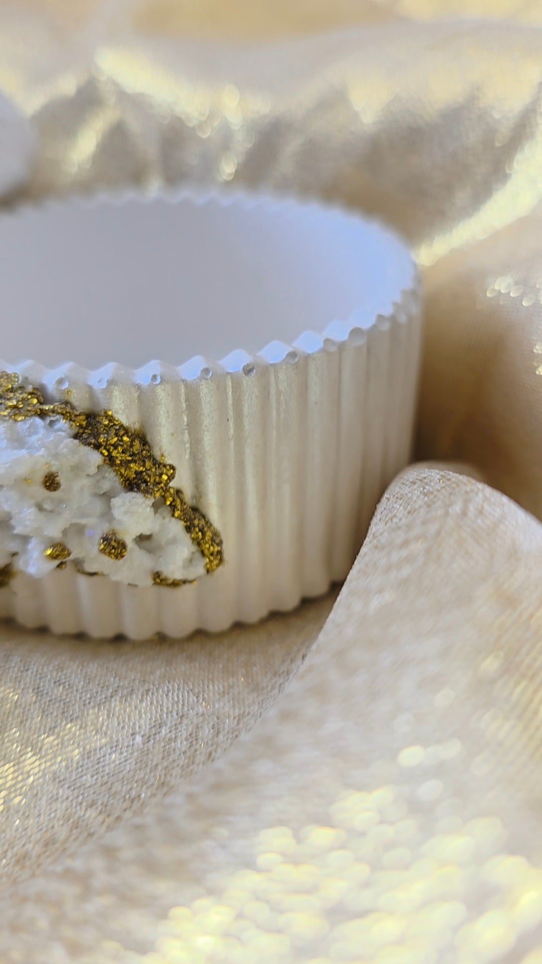 Luxe Crystal Trinket Jar – White Gold Elegance