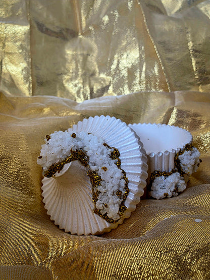 Luxe Crystal Trinket Jar – White Gold Elegance