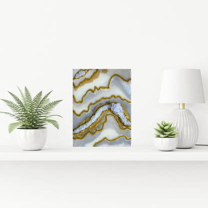 White and Gold Geode Resin Art