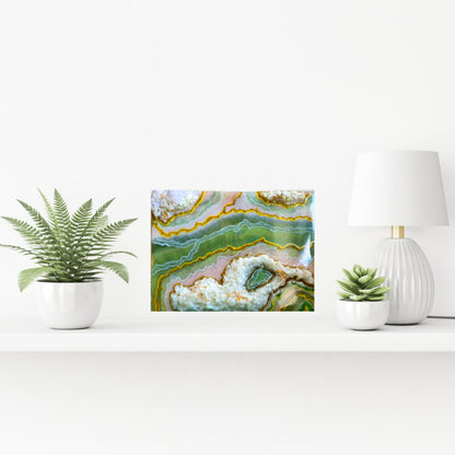 Green and Gold Geode Resin Art Panel