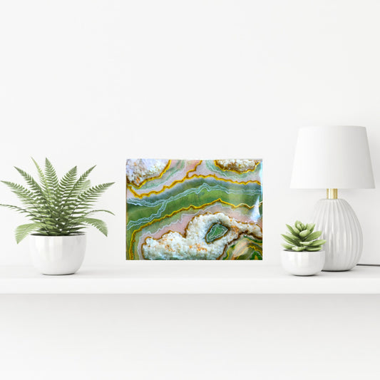 Green and Gold Geode Resin Art Panel
